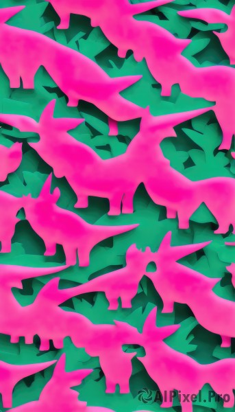 solo,pokemon (creature),no humans,animal focus,pink theme,green theme,abstract,looking at viewer,leaf