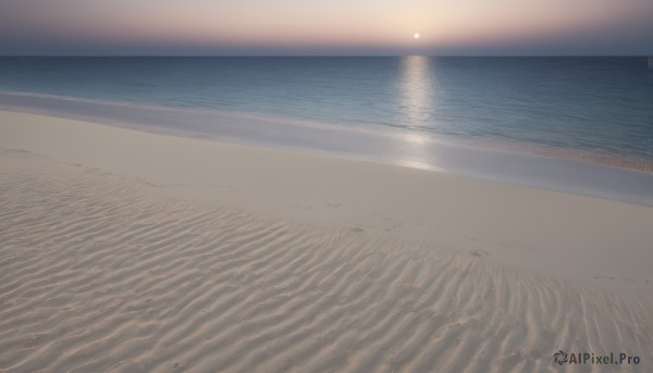 monochrome,outdoors,sky,water,no humans,night,ocean,beach,star (sky),night sky,scenery,sand,horizon,shore,desert,comic,cloud,blurry,sunset,sun