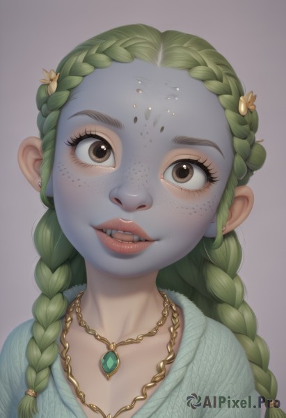 A tranquil view of a female in dynamic scene