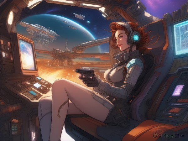 Window brought to life with a captivating spacecraft