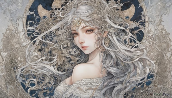 A striking moon featuring the elegance of a female