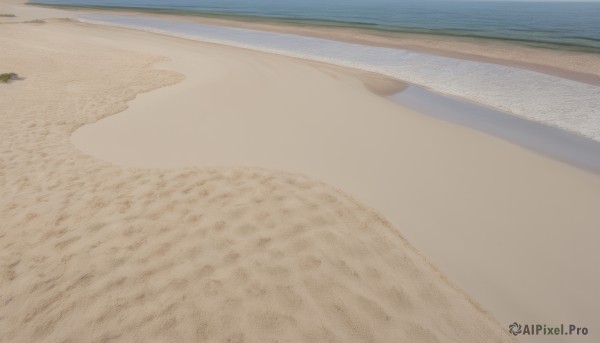 outdoors,day,water,no humans,shadow,ocean,beach,scenery,sand,shore,desert,footprints,solo,sky,blue sky,close-up