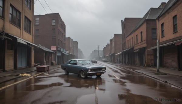 A breathtaking view of a motor vehicle in rainy day