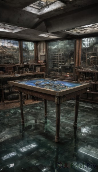 A indoors portrayed in a vivid rainy day