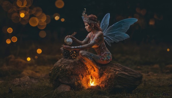 A delightful capture of a female within fiery rock