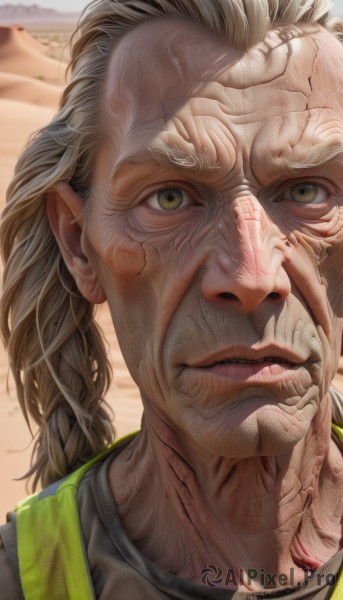 A male portrayed in a vivid day