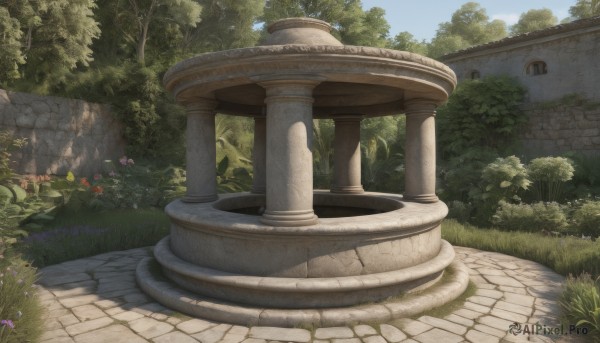 A garden caught in a peaceful day