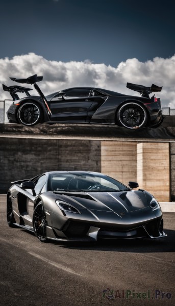 A motor vehicle in a breathtaking day
