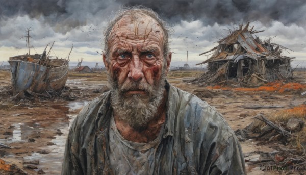 A glimpse of a male in a picturesque fiery day