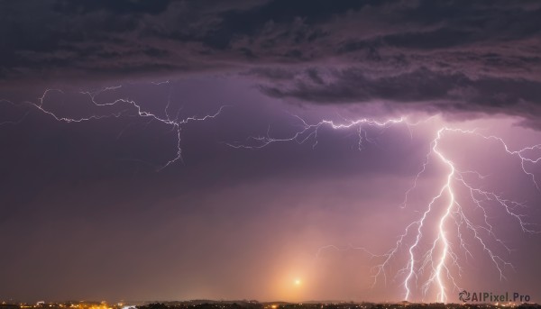Image of a lightning in a fresh sunset outdoors