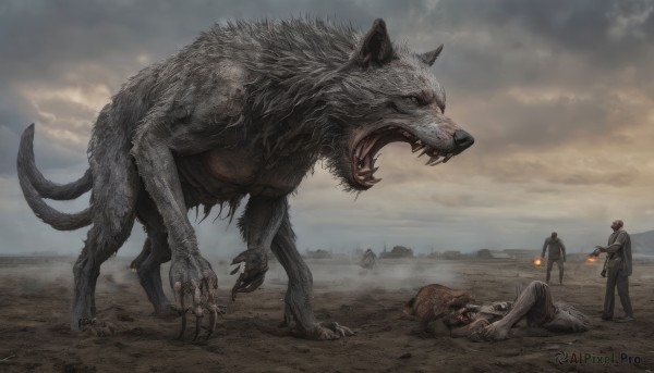 A striking fiery outdoors featuring the elegance of a monster