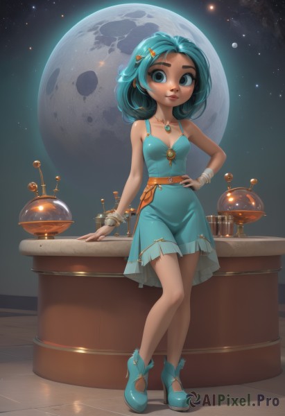 The serene presence of a female in a peaceful moon