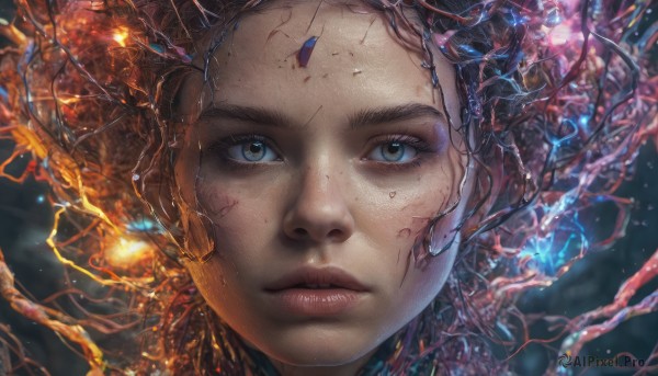 A striking dynamic scene featuring the elegance of a female