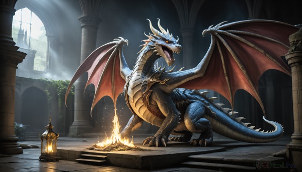 An iconic monster framed by a bold fiery scenery