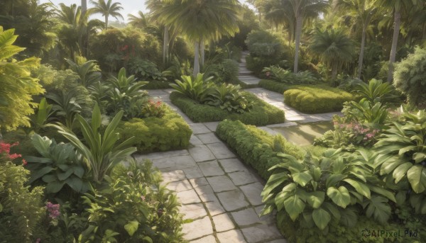 The charm of a garden in a bold day