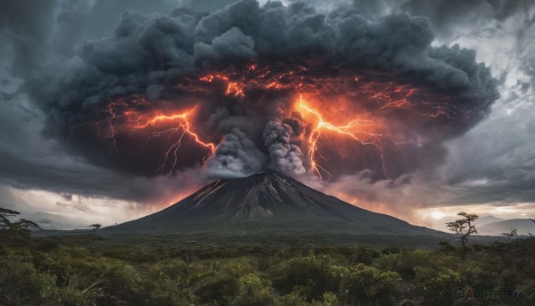 A lightning in the heart of a peaceful outdoors