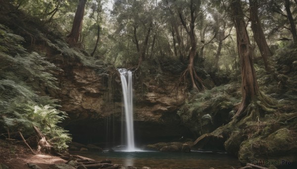 A stunning portrayal of a waterfall in a calm day