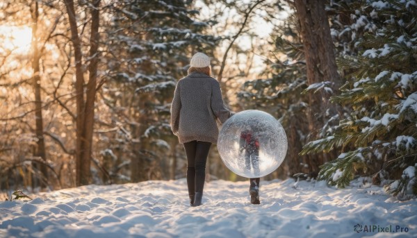 The majestic beauty of a female set within a calm snowy day