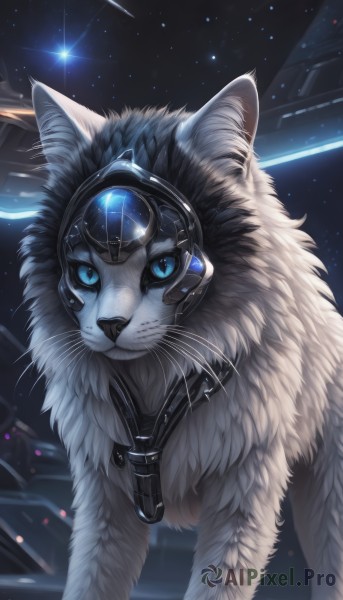The allure of a cat in a majestic night sky