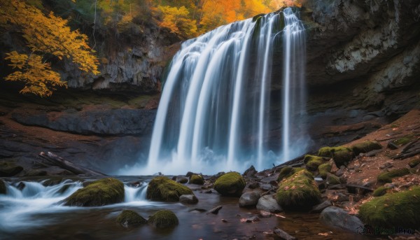 A majestic image of a waterfall in outdoors
