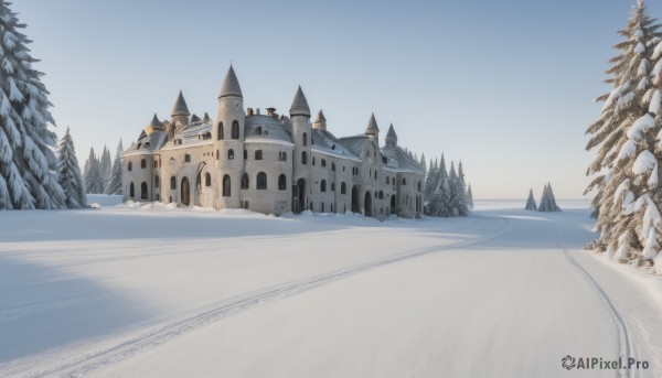 The majestic beauty of a landscape set within a dynamic snowy day