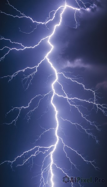 monochrome,outdoors,sky,cloud,no humans,night,cloudy sky,scenery,blue theme,electricity,lightning,ocean,night sky,horizon,dark