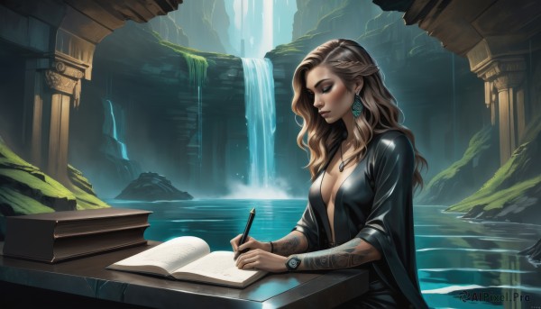 A female framed by the beauty of a lush dynamic scene