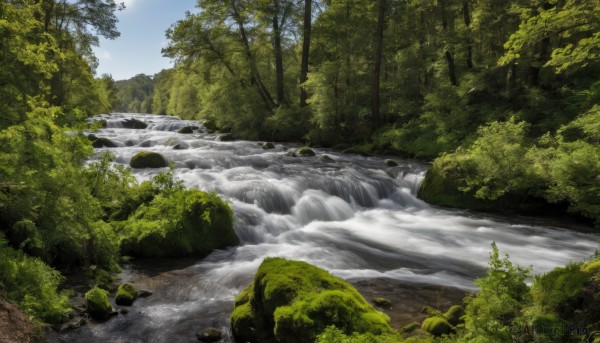 The elegance of a waterfall in a idyllic day