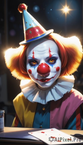 A majestic clown within a beautiful dynamic scene