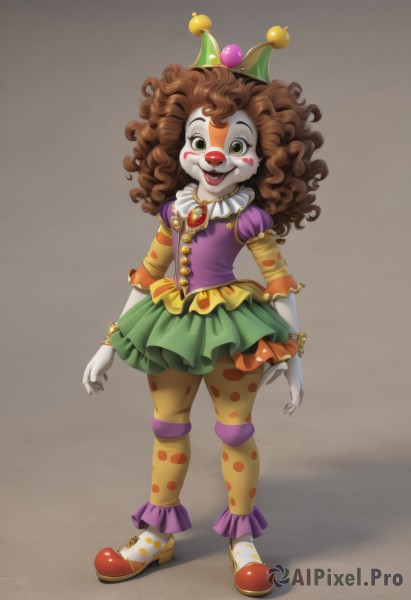 A clown in the heart of a peaceful dynamic scene