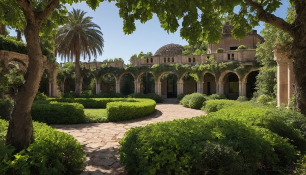 A garden portrayed in a inviting day