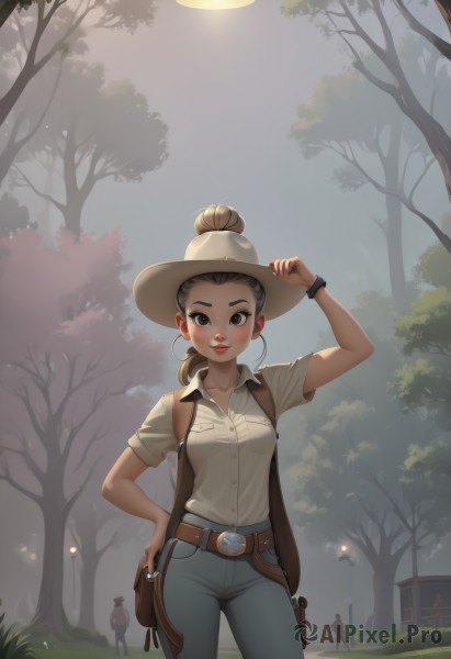 The serene presence of a female in a breathtaking outdoors