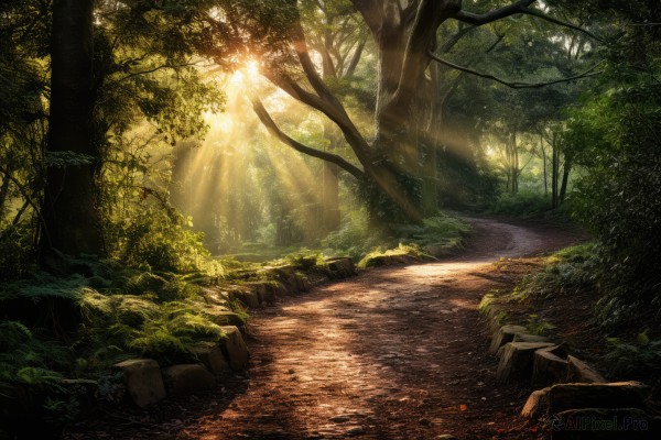 A landscape portrayed in a vivid day