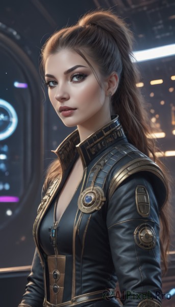 The timeless beauty of a female in a bold dynamic scene