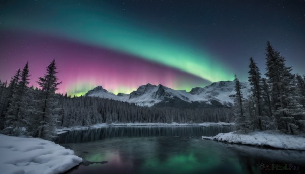 A landscape surrounded by a captivating snowy outdoors