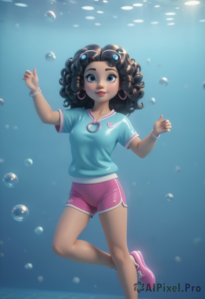A female caught in a peaceful dynamic scene
