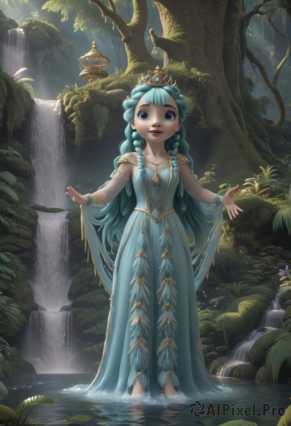 The serene presence of a female in a breathtaking outdoors