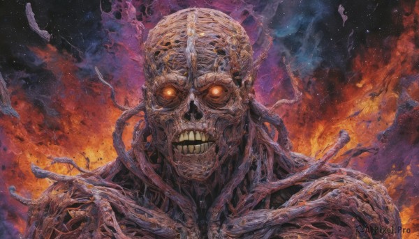The elegance of a male in a tranquil fiery dynamic scene