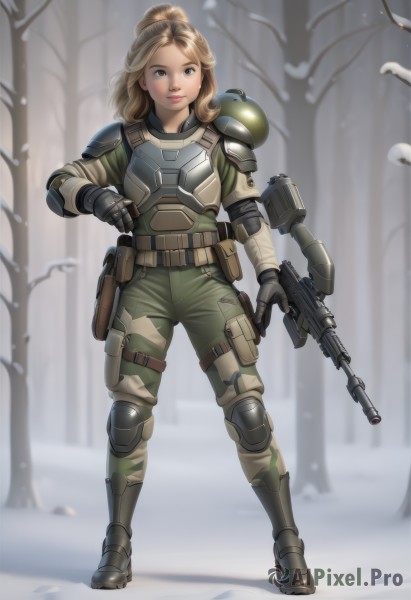 A captivating female within snowy outdoors