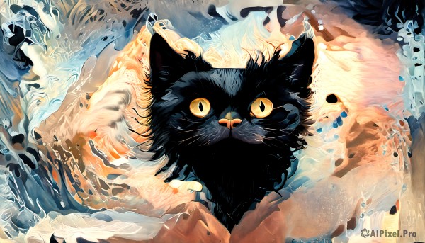 A striking waves featuring the elegance of a cat