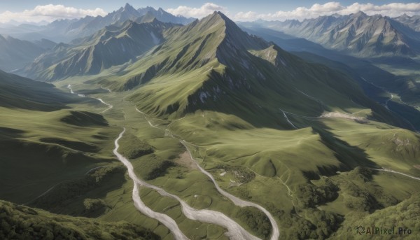 The elegance of a landscape in a tranquil day