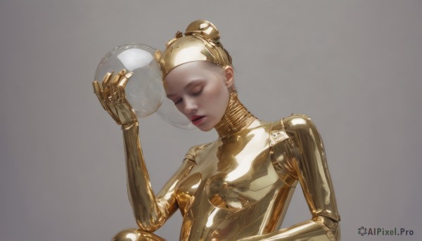 A cyborg portrayed in a inviting dynamic scene