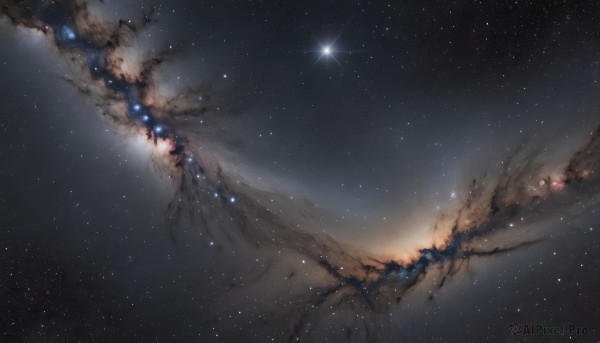 The majestic beauty of a galaxy set within a ethereal outdoors