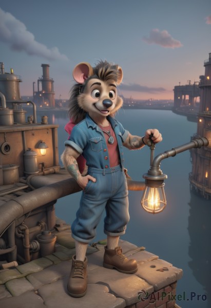 A male set against the backdrop of a serene sunset outdoors