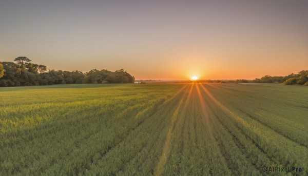 An iconic landscape framed by a inviting sunset outdoors