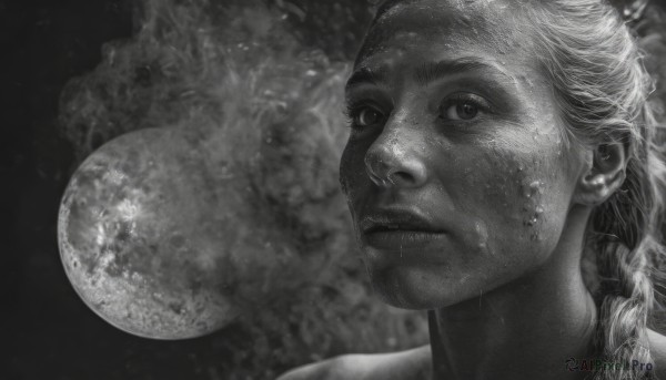 A stunning view of a female in moon