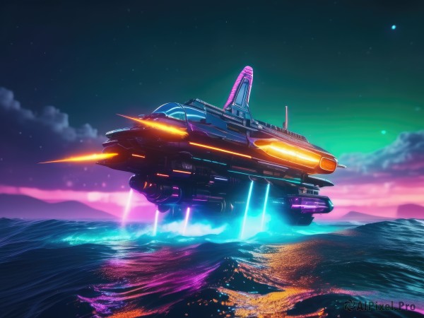 The elegance of a spacecraft in a ethereal outdoors