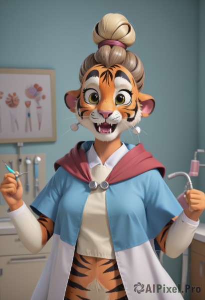 A female portrayed in a vivid dynamic scene