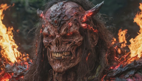A captivating male within fiery dynamic scene