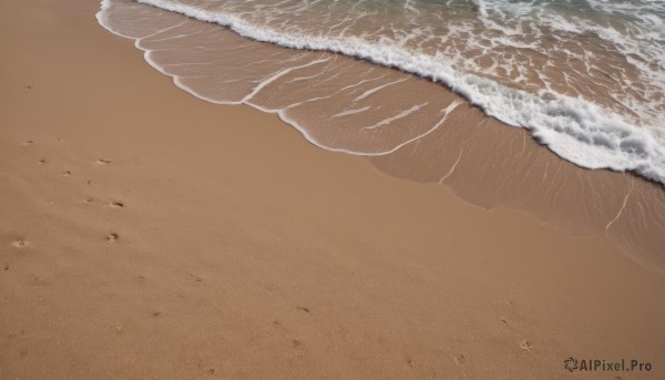 solo,outdoors,day,water,no humans,ocean,beach,scenery,sand,waves,shore,footprints,from above